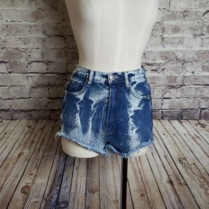 Iris Jeans Acid Wash High Waisted Cheeky Shorts